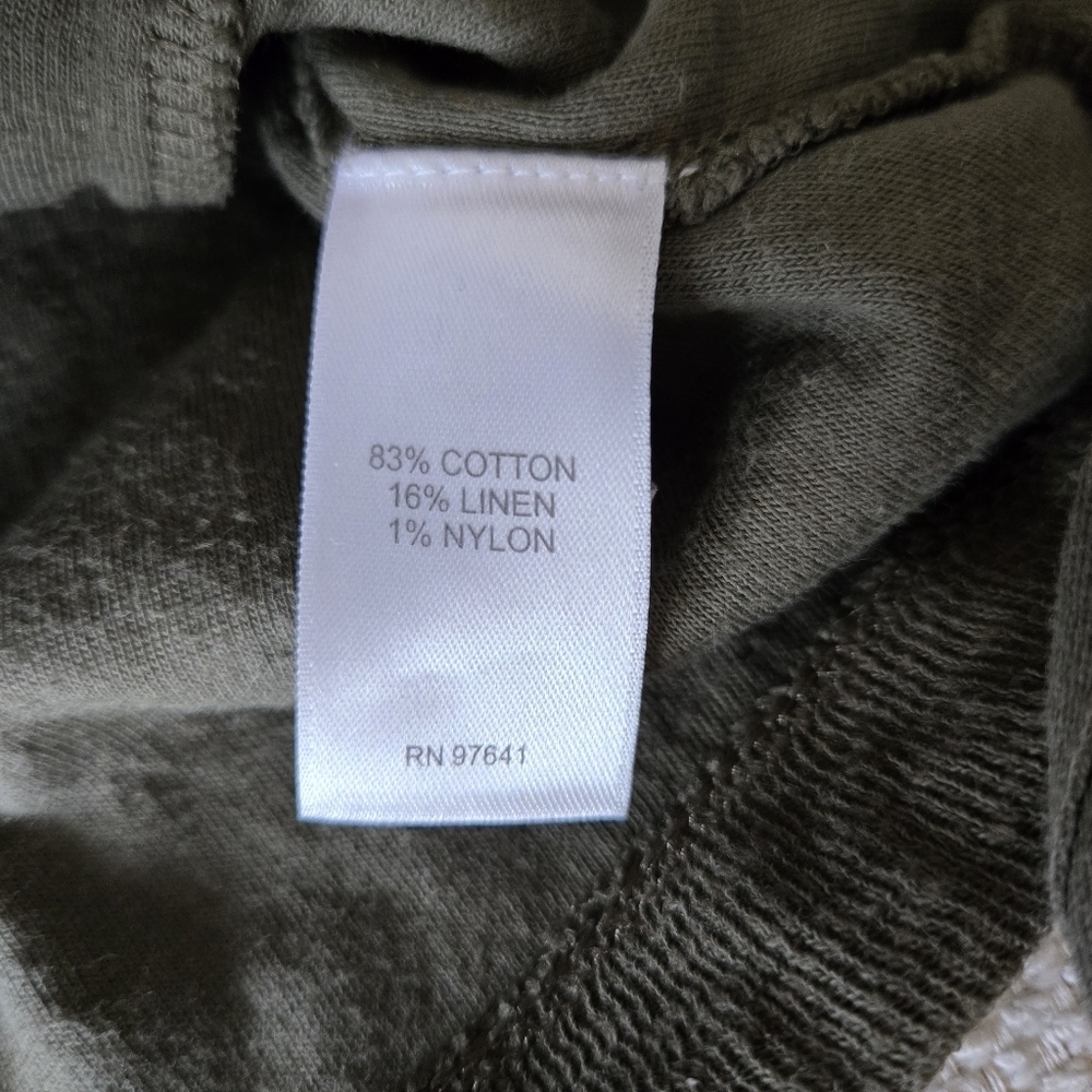 J. Jill Olive Cotton Linen Blend Button Front Hooded Knit Jacket Women M Cottage - Picture 6 of 14
